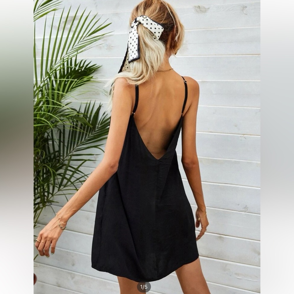 SHEIN backless solid cami dress xs